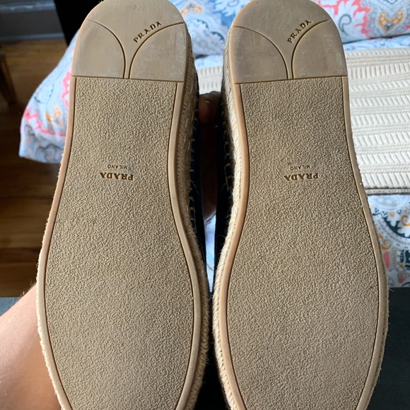 Royal blue suede lace up Prada espadrille platforms flatform 40 1/2 - Picture 6 of 10